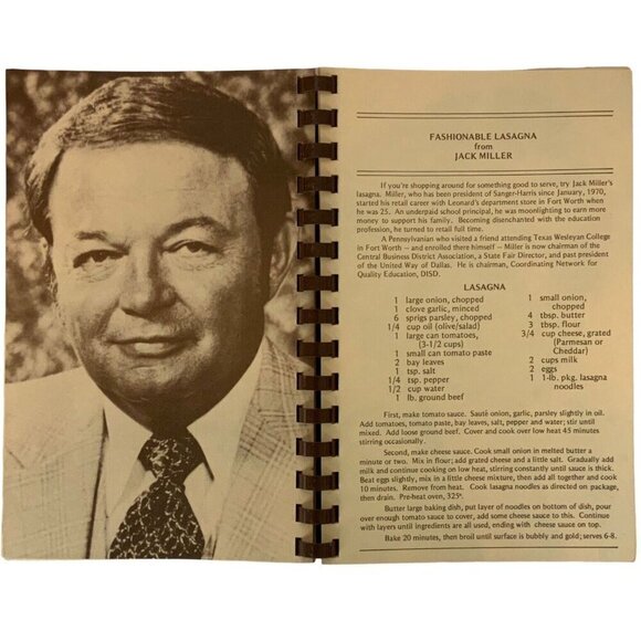 Media Rare Cookbook Favorite Recipes from Dallas TX Personalities 1979 Spiral - Picture 7 of 13